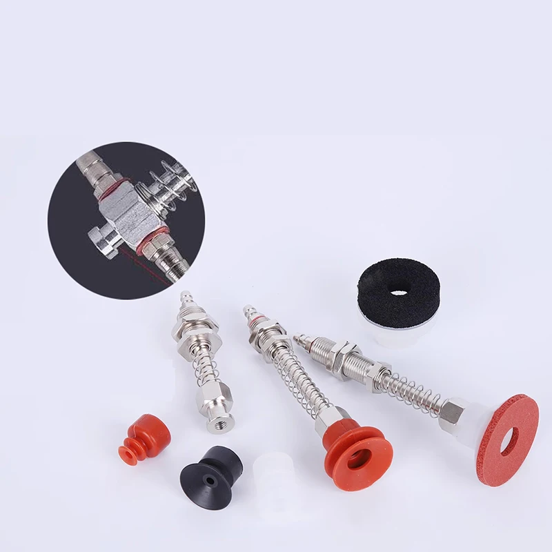 Tianxing Robot Vacuum Suction Cup Fitting M10/M12 Extend Thread Top Air Intake Sucker Buffer Connecting Rod Automation Tools-BOLTTE