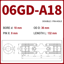 BOLTTE 06GD-A18 40Cr universal joint coupling dimension drawing