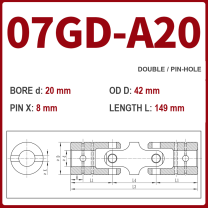 BOLTTE 07GD-A20 40Cr universal joint coupling dimension drawing