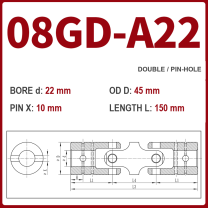 BOLTTE 08GD-A22 40Cr universal joint coupling dimension drawing