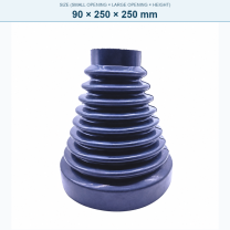 Pagoda-style rubber bellows dust boot, 90 × 250 × 250 mm