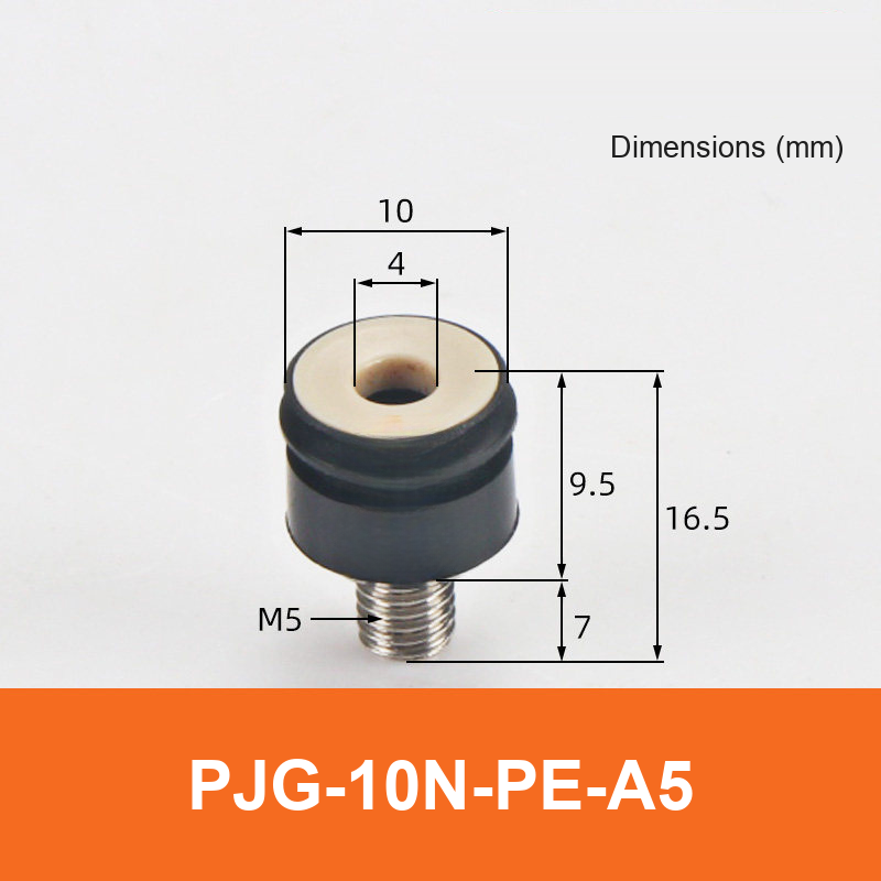 BOLTTE PJG-10N-PE-A5 non-marking vacuum suction cup with black nbr rubber and PE-A5 fitting