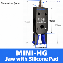 Mini pneumatic gripper or replacement jaw, MINI-HG Jaw with Silicone Pad