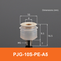 BOLTTE PJG-10S-PE-A5 non-marking vacuum suction cup with white silicone rubber and PE-A5 fitting