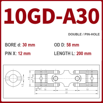 BOLTTE 10GD-A30 40Cr universal joint coupling dimension drawing