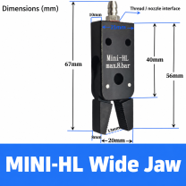 Mini pneumatic gripper or replacement jaw, MINI-HL Wide Jaw
