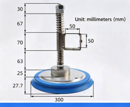 Industrial 300-mm robotic vacuum grippers with excellent heavy-duty handling capabilities. Equipped with special grippers, suitable for use on laser loading tables.-BOLTTE