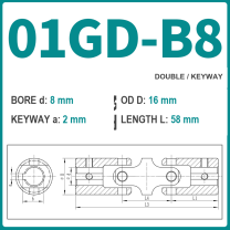 BOLTTE 01GD-B8 40Cr universal joint coupling dimension drawing