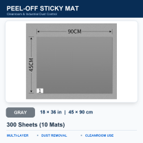 BOLTTE gray peel-off sticky mat Gray – 18 × 36 in (45 × 90 cm) – 300 Sheets (10 Mats)