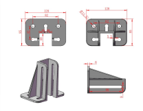 4040 die-cast aluminum base drawing, dimensions in mm