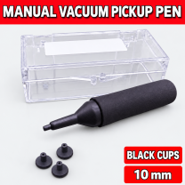Unbranded manual vacuum pickup pen kit on light gray - Black cups - 10 mm