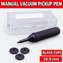 Unbranded manual vacuum pickup pen kit on light gray - Black cups - 18.8 mm