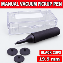 Unbranded manual vacuum pickup pen kit on light gray - Black cups - 19.9 mm