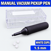Unbranded manual vacuum pickup pen kit on light gray - White cups - 1.5 mm