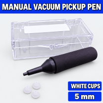 Unbranded manual vacuum pickup pen kit on light gray - White cups - 5 mm