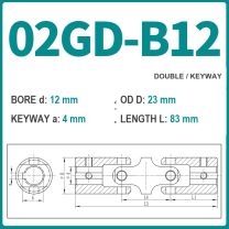 BOLTTE 02GD-B12 40Cr universal joint coupling dimension drawing