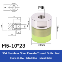 Female Thread M5 – Ø10 × 23 mm, 304 stainless steel polyurethane-coated buffer component
