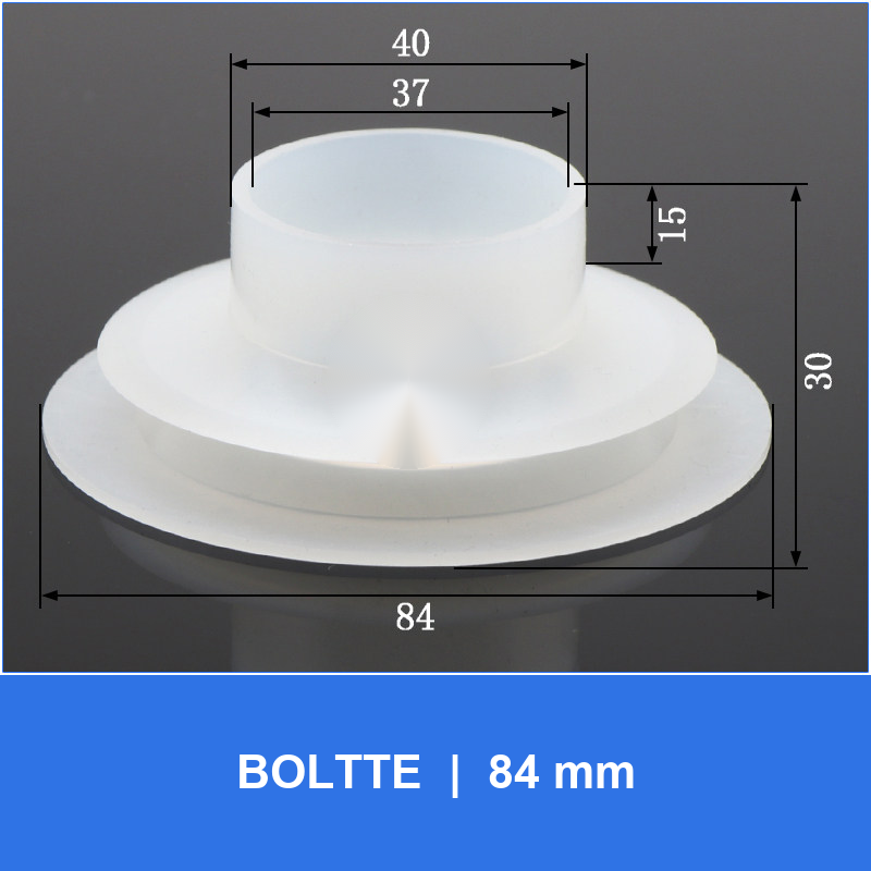 BOLTTE 84 mm silicone vacuum cup with 37 mm opening and engineering dimensions