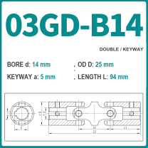 BOLTTE 03GD-B14 40Cr universal joint coupling dimension drawing