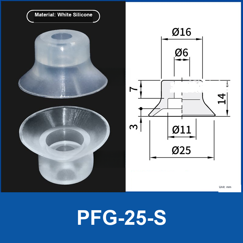 PFG PA Series Flat Vacuum Suction Cups in Silicone and Nitrile Rubber-BOLTTE