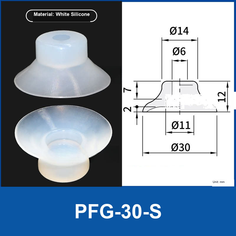 PFG PA Series Flat Vacuum Suction Cups in Silicone and Nitrile Rubber-BOLTTE