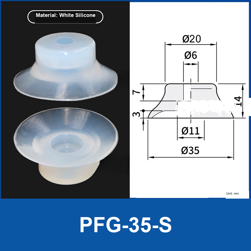 PFG PA Series Flat Vacuum Suction Cups in Silicone and Nitrile Rubber-BOLTTE