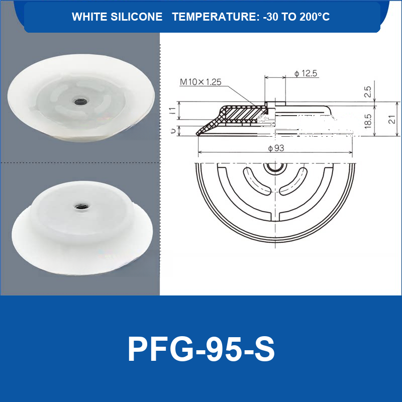 PFG PA Series Flat Vacuum Suction Cups in Silicone and Nitrile Rubber-BOLTTE