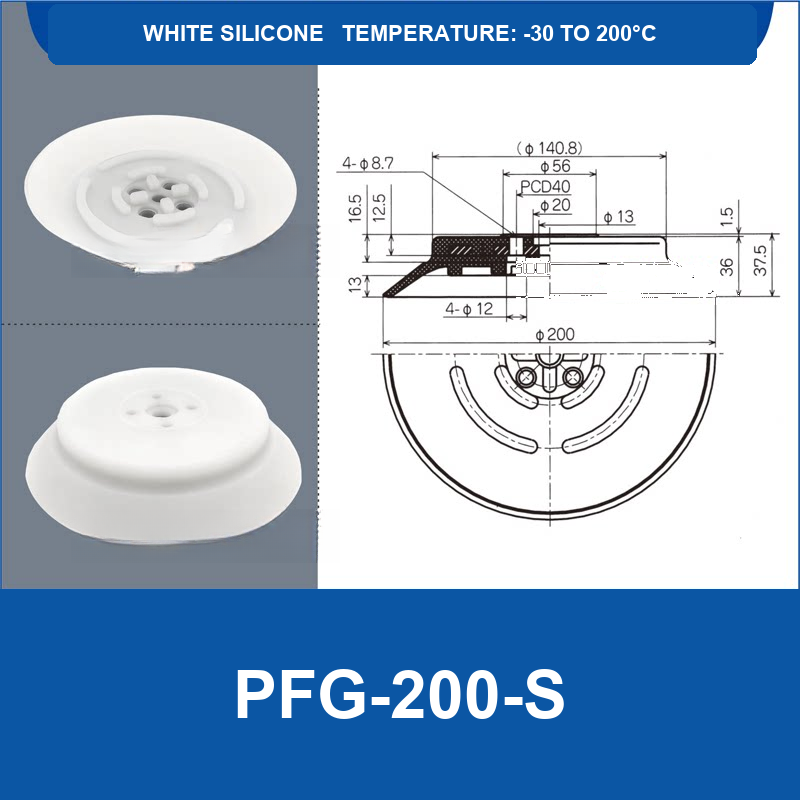 PFG PA Series Flat Vacuum Suction Cups in Silicone and Nitrile Rubber-BOLTTE