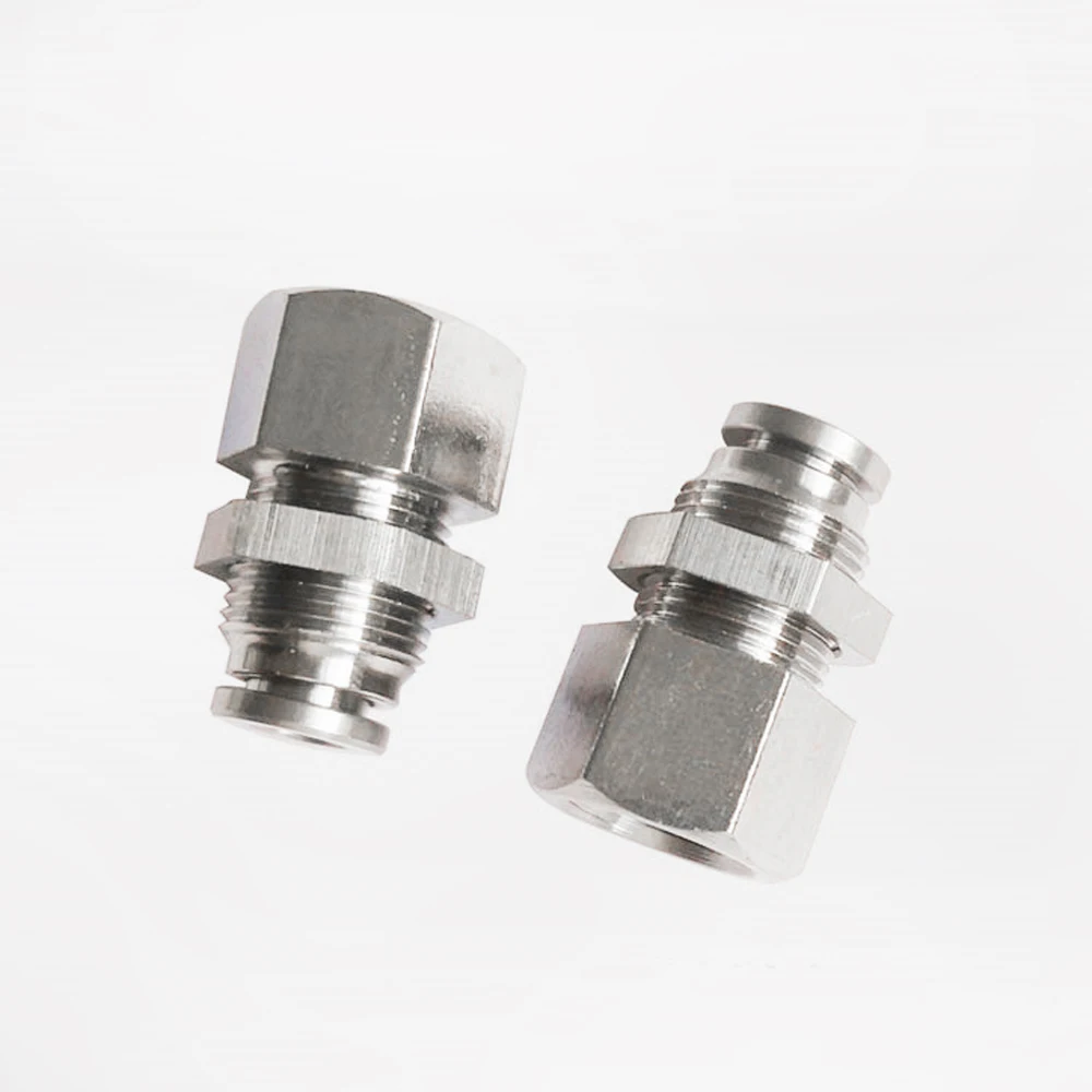 Pneumatic PMF Straight Bulkhead Union Pipe Connector BSPT Female Thread 304 Stainless Push In Quick Air Fitting Plumbing Hose-BOLTTE