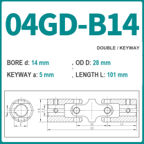 BOLTTE 04GD-B14 40Cr universal joint coupling dimension drawing