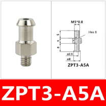 ZPT3-A5A ZPT vacuum cup mount or retaining ring with technical dimensions