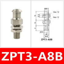 ZPT3-A8B ZPT vacuum cup mount or retaining ring with technical dimensions