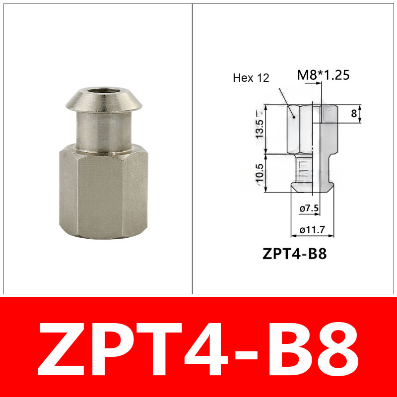 ZPT4-B8 ZPT vacuum cup mount or retaining ring with technical dimensions