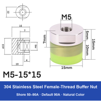 Female Thread M5 – Ø15 × 15 mm, 304 stainless steel polyurethane-coated buffer component