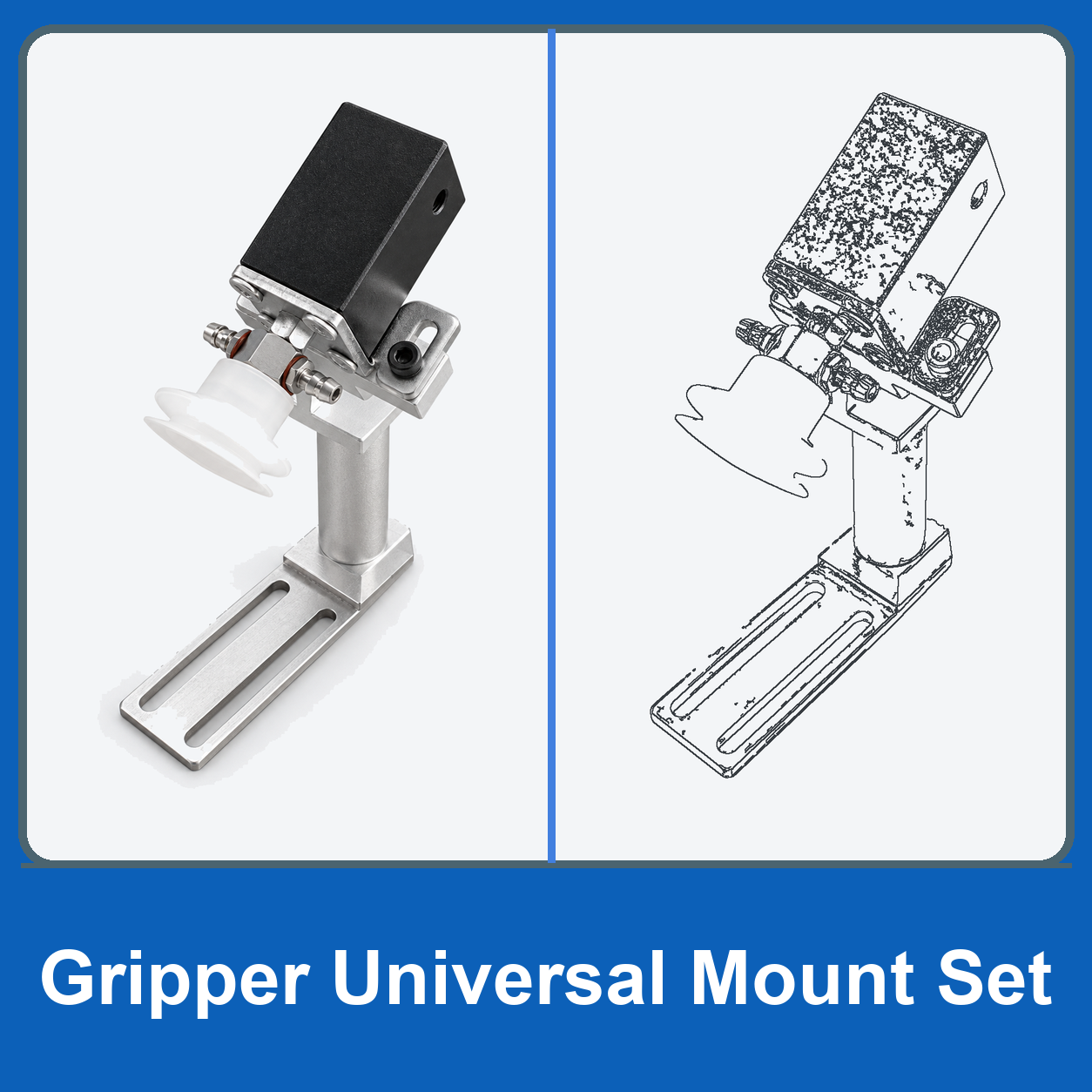 Robot Gripper Fixture Mounting Rods, Sliding Brackets & Rotary Connectors