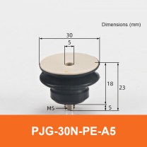 BOLTTE PJG-30N-PE-A5 non-marking vacuum suction cup with black nbr rubber and PE-A5 fitting