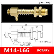M14 Side-Inlet Rotary and Anti-Rotation Vacuum Cup Mounting Fittings