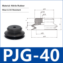 PJG-40 Black Nitrile Rubber vacuum suction cup or fitting