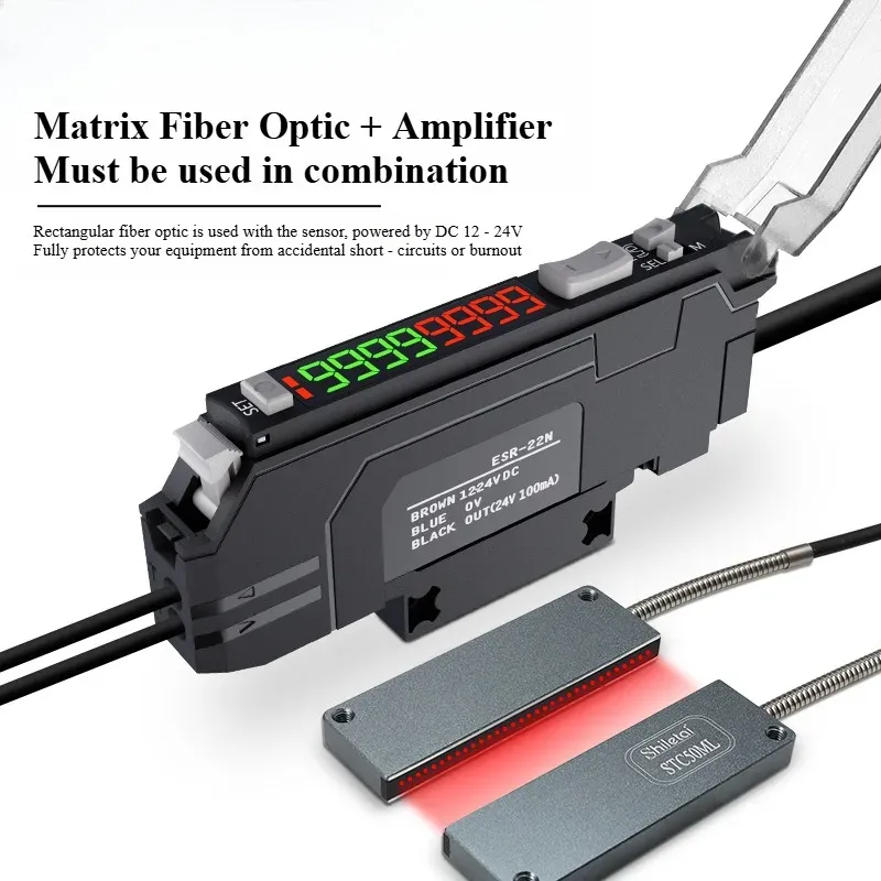 STC-10MLD Rectangular Matrix Fiber Sensor Amplifier Area Detection Diffuse Reflection Grating Counting Photoelectric Sensor-BOLTTE