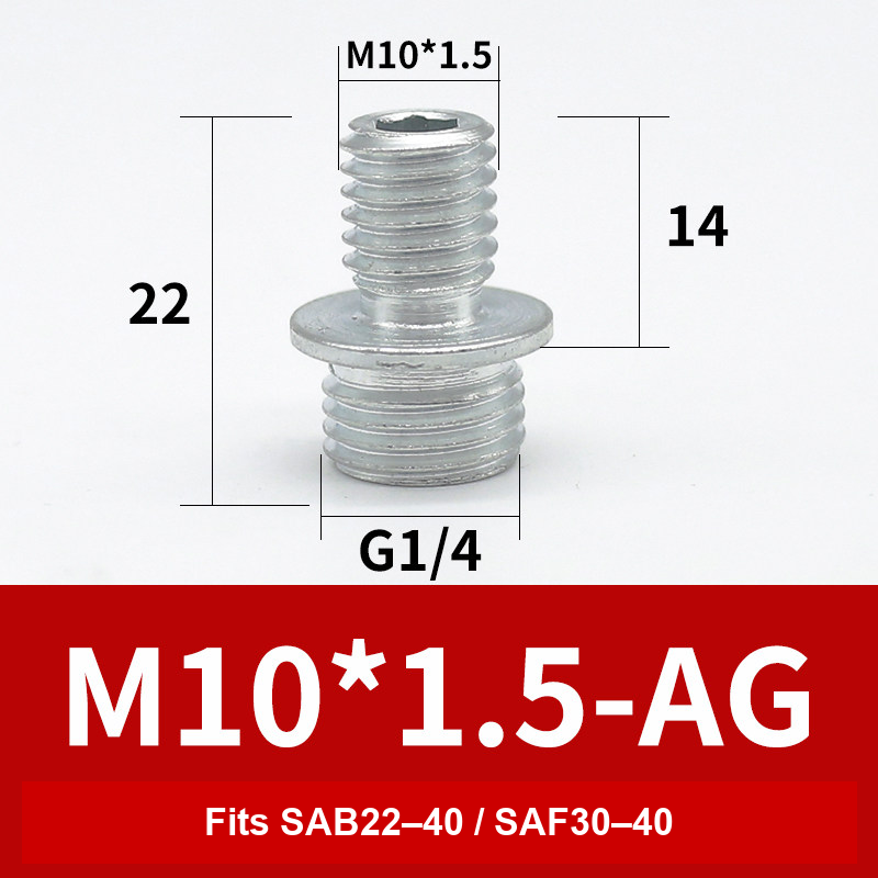 M10×1.5 Fitting (for SAB22–40) vacuum suction cup or fitting