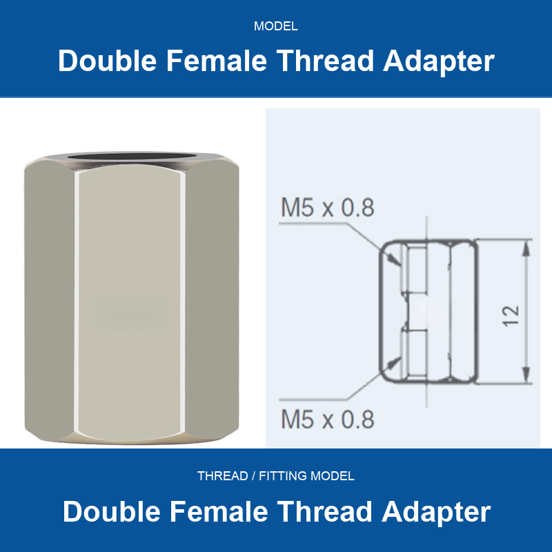 Double Female Thread Adapter threaded vacuum cup mount fitting