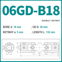 BOLTTE 06GD-B18 40Cr universal joint coupling dimension drawing