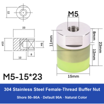 Female Thread M5 – Ø15 × 23 mm, 304 stainless steel polyurethane-coated buffer component