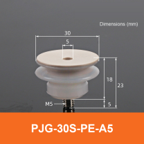 BOLTTE PJG-30S-PE-A5 non-marking vacuum suction cup with white silicone rubber and PE-A5 fitting