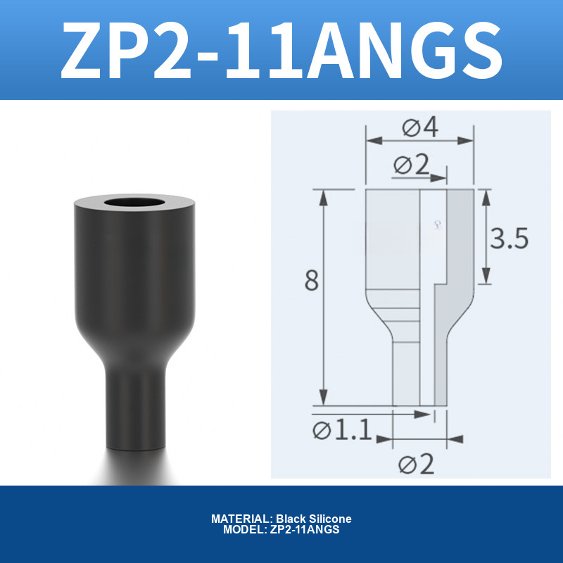 ZP2-11ANGS ZP2-AN vacuum cup, threaded holder or fitting, with product view and technical drawing