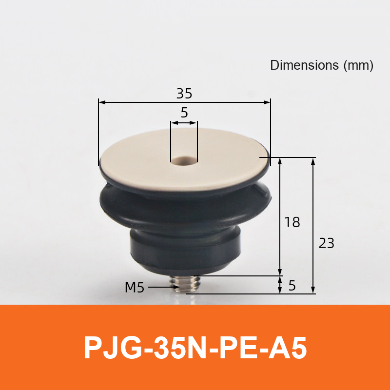 BOLTTE PJG-35N-PE-A5 non-marking vacuum suction cup with black nbr rubber and PE-A5 fitting