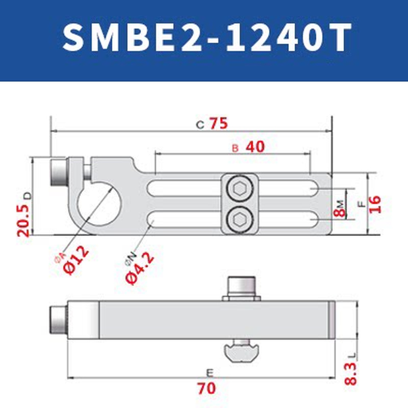 BOLTTE SMBE2-1240T heavy-duty mechanical arm fixture support bracket technical view
