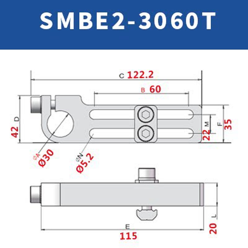 BOLTTE SMBE2-3060T heavy-duty mechanical arm fixture support bracket technical view