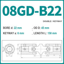 BOLTTE 08GD-B22 40Cr universal joint coupling dimension drawing