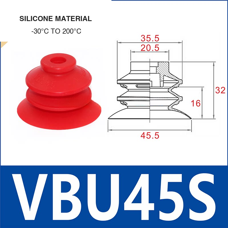 VBU45S Silicone - Premium Specification VBU silicone vacuum cup or fitting